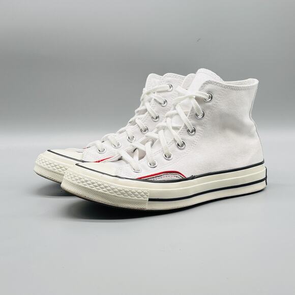 Converse Shoes Womens 7.5 White Red Chuck Taylor All Star 70 High Top Sneakers - Picture 1 of 11